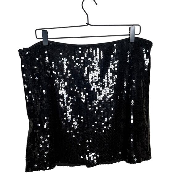 Abercrombie & Fitch High Rise Sequin Skort Black Mini Skirt Size XL - Picture 4 of 9